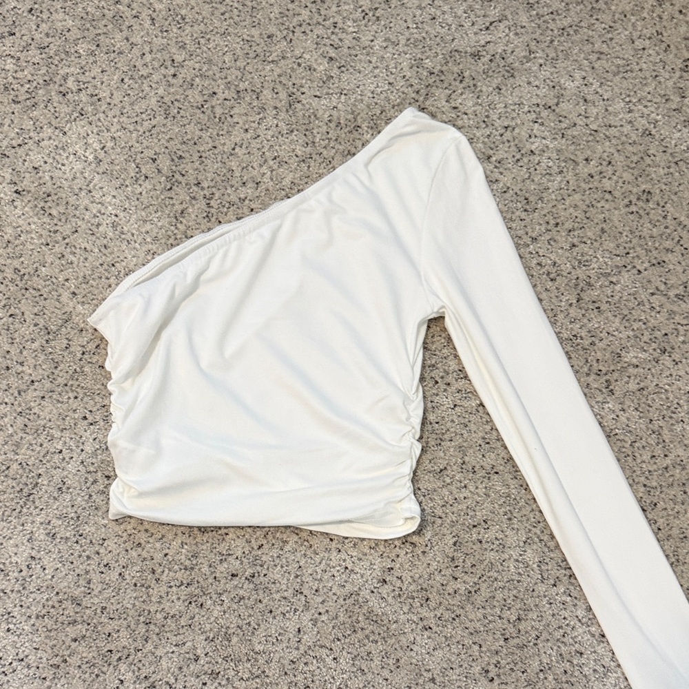 Elegant White One-Shoulder Top